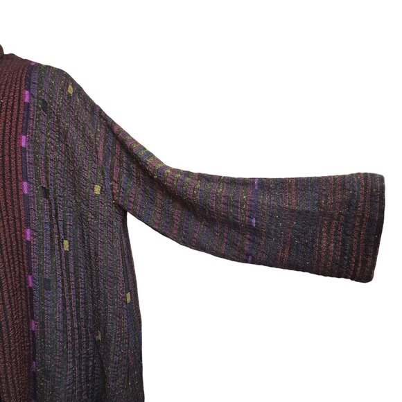 Susan Neal Handwoven Multicolor Open Front Jacket Cardigan Reversible CM2056 - Picture 9 of 16